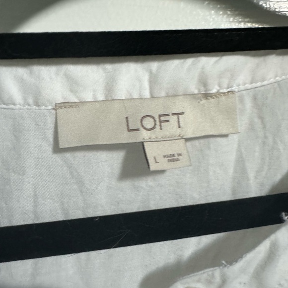 Ann Taylor Loft white summer large top eyelet EUC!!!! - Picture 5 of 6